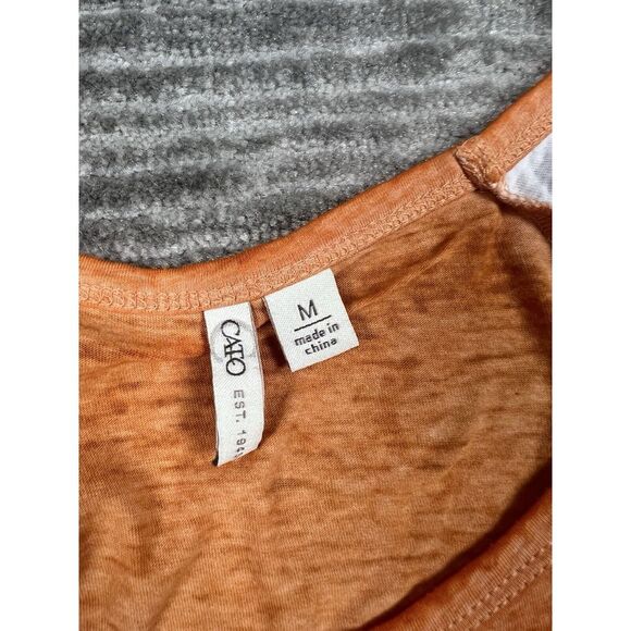 Cato est 1946 Top Womens Medium Orange 3/4 Sleeve Howdy Fall Graphic‎ - Picture 10 of 12